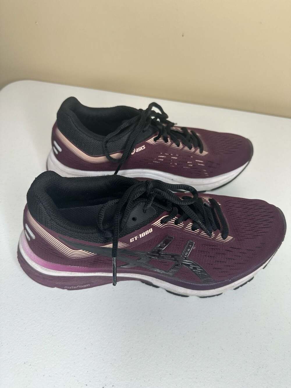 ASICS GT-1000 7 Running Shoes Burgundy Black White
